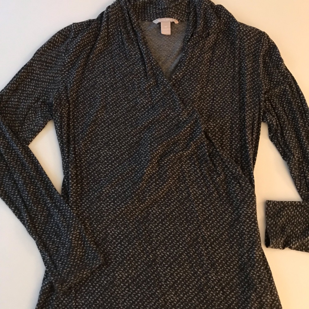 Banana Republic Printed Wrap V Neck Top Blouse